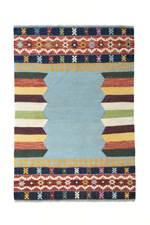 Full view of New Modern Design rug from Iran / Persia, 164 × 114 cm in Multi Color tones