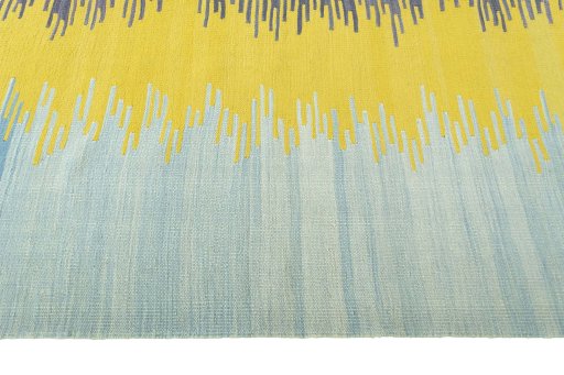Close-up detail of New Modern Design rug from Iran / Persia showing Wool weave