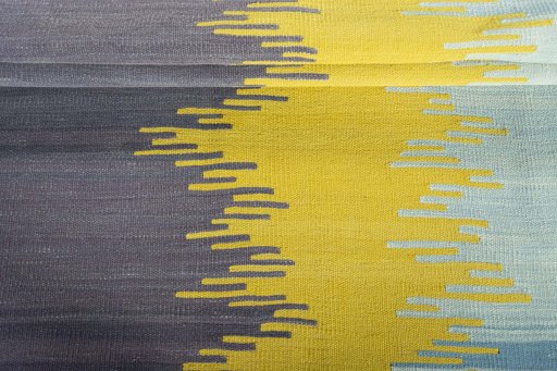 Full view of New Modern Design rug from Iran / Persia, 179 × 142 cm in Yellow tones