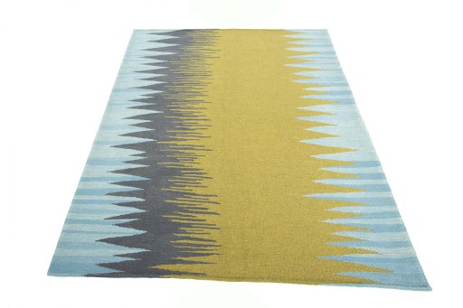 Close-up detail of New Modern Design rug from Iran / Persia showing Wool weave