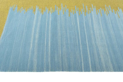 Close-up detail of New Modern Design rug from Iran / Persia showing Wool weave