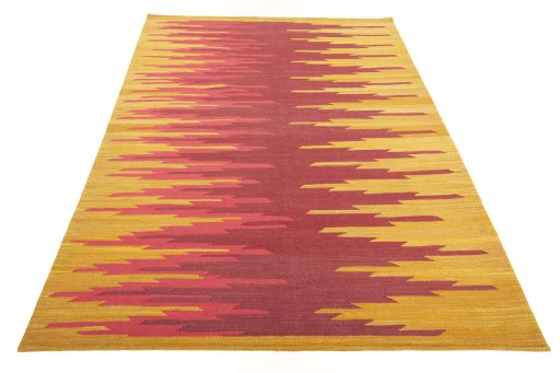 Close-up detail of New Modern Design rug from Iran / Persia showing Wool weave