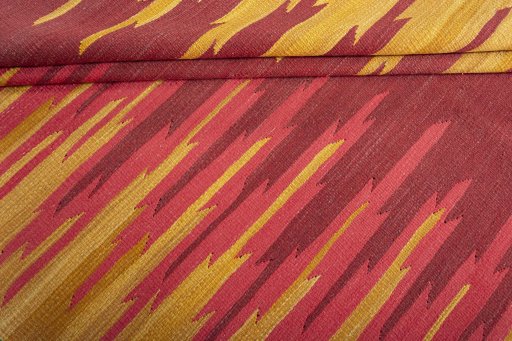 Full view of New Modern Design rug from Iran / Persia, 219 × 158 cm in Red tones