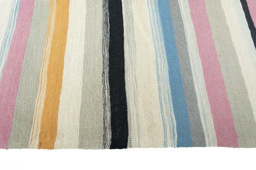 Close-up detail of New Modern Design rug from Iran / Persia showing Wool weave