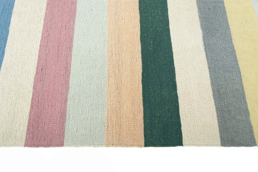Close-up detail of New Modern Design rug from Iran / Persia showing Wool weave