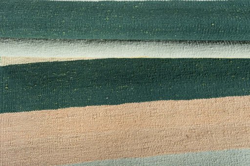 Full view of New Modern Design rug from Iran / Persia, 288 × 68 cm in Multi Color tones