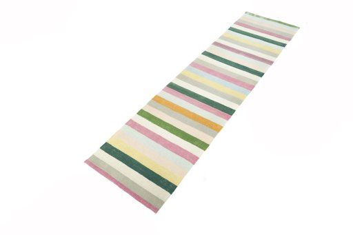 Corner detail of New Modern Design rug showing border pattern and Wool pile