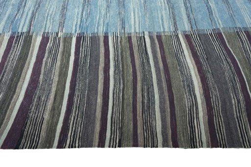 Close-up detail of New Modern Design rug from Iran / Persia showing Wool weave