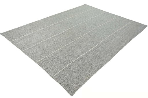 Corner detail of New Modern Design rug showing border pattern and Wool pile