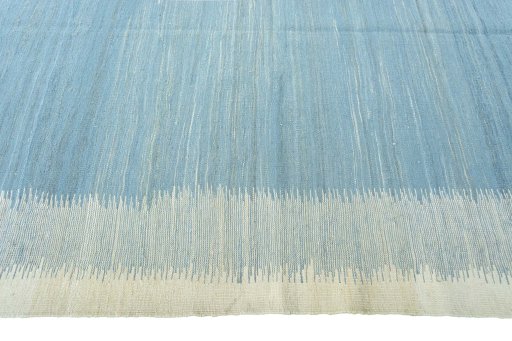Full view of New Modern Design rug from Iran / Persia, 246 × 159 cm in Blue tones