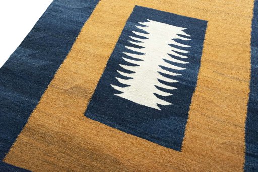 Surface texture of New Modern Design rug with natural Wool and intricate pattern