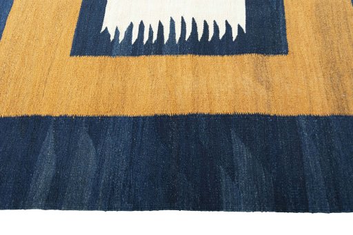 Close-up detail of New Modern Design rug from Iran / Persia showing Wool weave