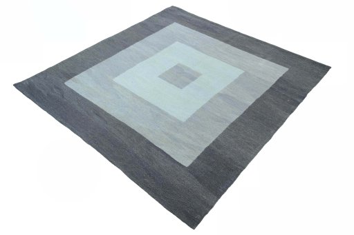 Corner detail of New Modern Design rug showing border pattern and Wool pile