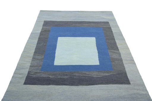 Close-up detail of New Modern Design rug from Iran / Persia showing Wool weave