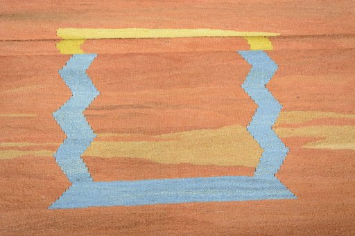 Full view of New Modern Design rug from Iran / Persia, 192 × 151 cm in Yellow tones