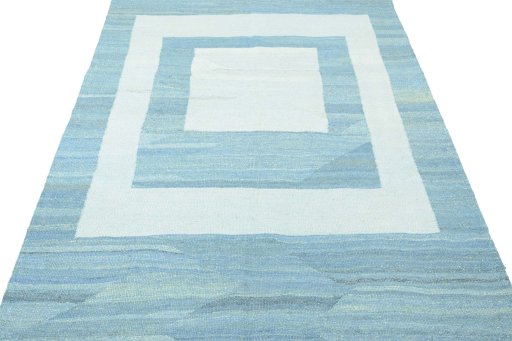 Close-up detail of New Modern Design rug from Iran / Persia showing Wool weave