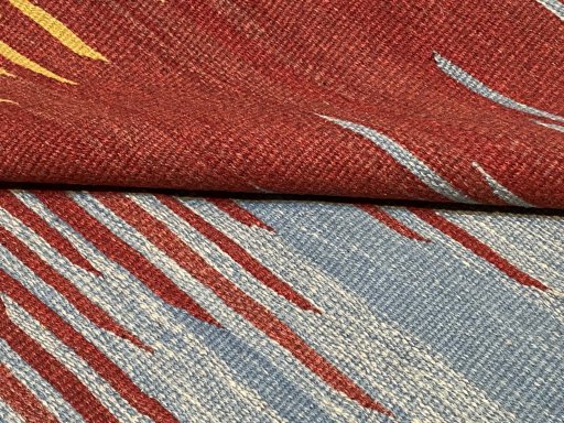 Surface texture of New Modern Design rug with natural Wool and intricate pattern