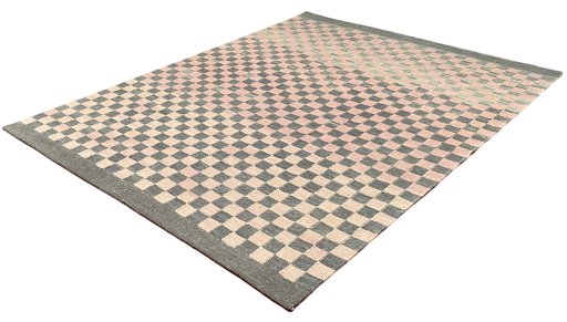 Close-up detail of New Modern Design rug from Iran / Persia showing Wool weave