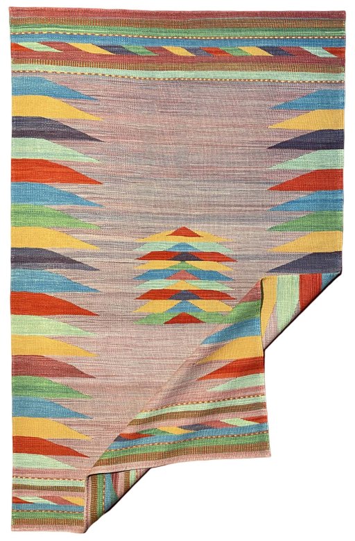 Surface texture of New Modern Design rug with natural Wool and intricate pattern