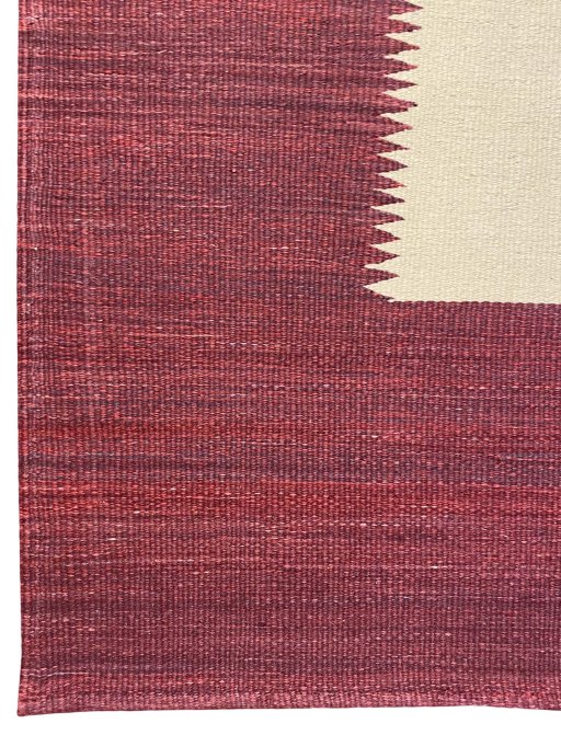 Full view of New Modern Design rug from Iran / Persia, 225 × 156 cm in Red tones