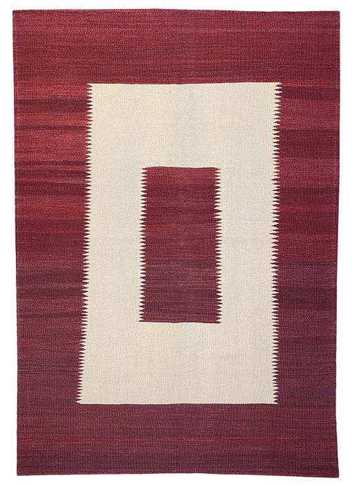 Close-up detail of New Modern Design rug from Iran / Persia showing Wool weave