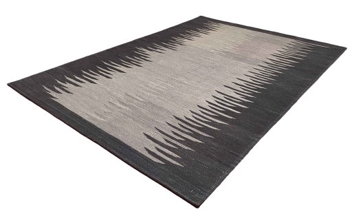 Close-up detail of New Modern Design rug from Iran / Persia showing Wool weave