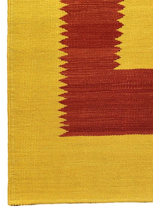 Full view of New Modern Design rug from Iran / Persia, 217 × 153 cm in Yellow tones