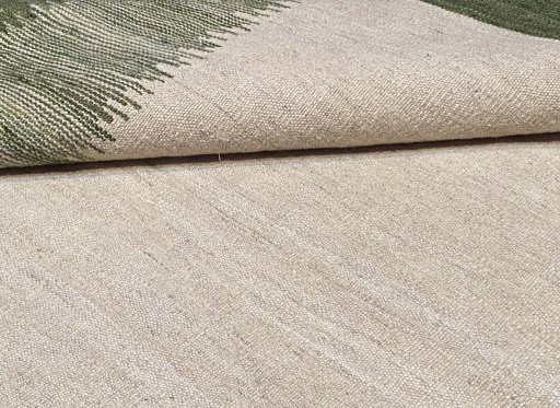 Close-up detail of New Modern Design rug from Iran / Persia showing Wool weave