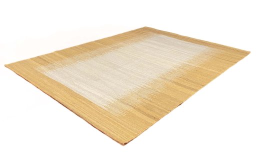 Corner detail of New Modern Design rug showing border pattern and Wool pile