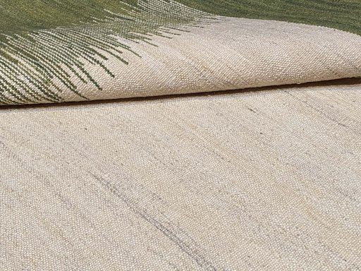 Close-up detail of New Modern Design rug from Iran / Persia showing Wool weave