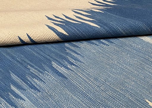 Close-up detail of New Modern Design rug from Iran / Persia showing Wool weave