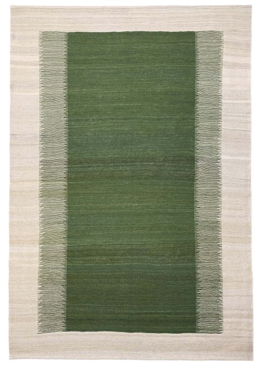 Full view of New Modern Design rug from Iran / Persia, 251 × 173 cm in Green tones