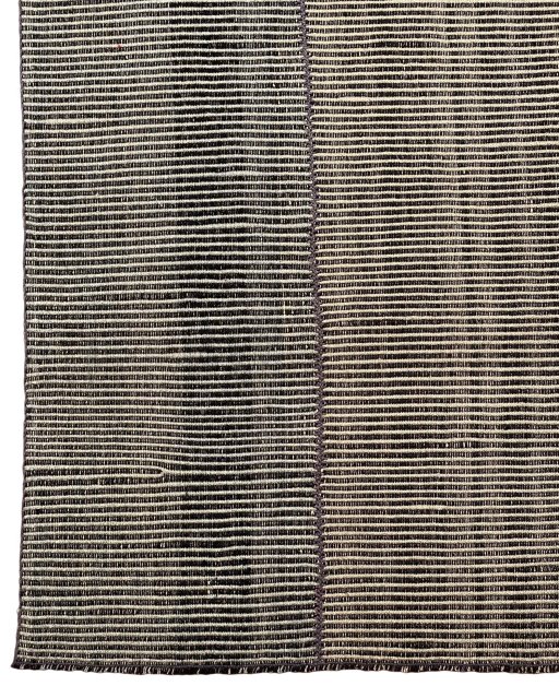 Corner detail of New Modern Design rug showing border pattern and Wool pile