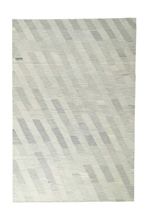 Full view of New Modern Design rug from Iran / Persia, 305 × 206 cm in Beige tones