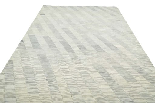 Close-up detail of New Modern Design rug from Iran / Persia showing Wool weave