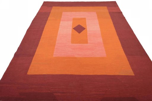 Close-up detail of New Modern Design rug from Iran / Persia showing Wool weave