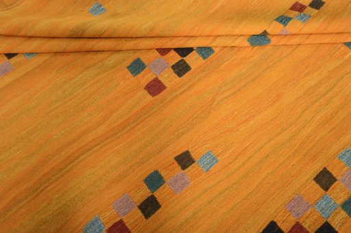 Full view of New Modern Design rug from Iran / Persia, 250 × 183 cm in Yellow tones