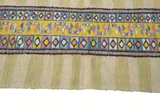 Close-up detail of New Modern Design rug from Iran / Persia showing Wool weave