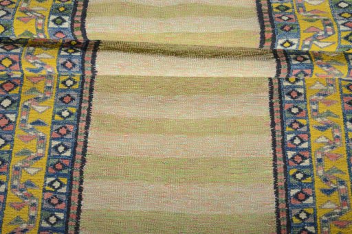 Full view of New Modern Design rug from Iran / Persia, 214 × 115 cm in Multi Color tones