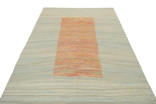 Close-up detail of New Modern Design rug from Iran / Persia showing Wool weave