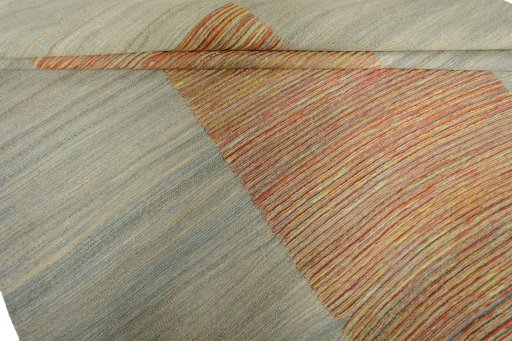 Full view of New Modern Design rug from Iran / Persia, 242 × 161 cm in Green tones