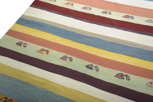Surface texture of New Modern Design rug with natural Wool and intricate pattern