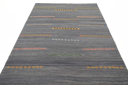 Close-up detail of New Modern Design rug from Iran / Persia showing Wool weave