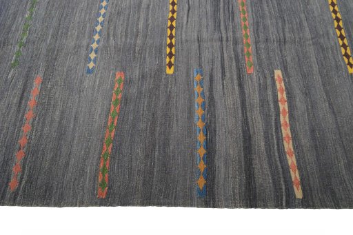 Close-up detail of New Modern Design rug from Iran / Persia showing Wool weave