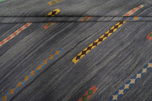 Full view of New Modern Design rug from Iran / Persia, 239 × 166 cm in Gray tones