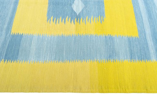 Close-up detail of New Modern Design rug from Iran / Persia showing Wool weave