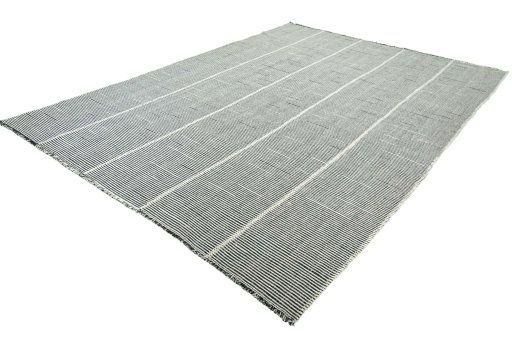 Corner detail of New Modern Design rug showing border pattern and Wool pile