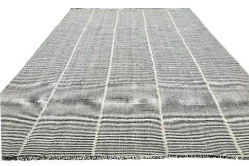 Close-up detail of New Modern Design rug from Iran / Persia showing Wool weave