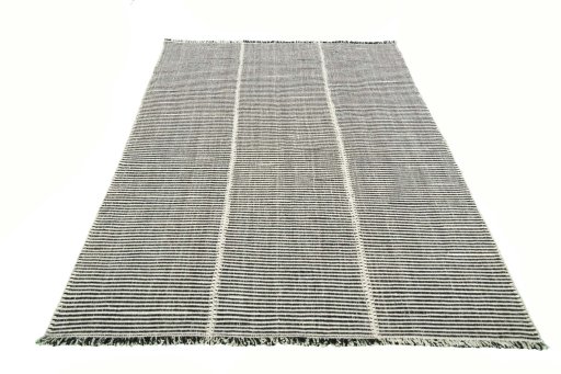 Close-up detail of New Modern Design rug from Iran / Persia showing Wool weave