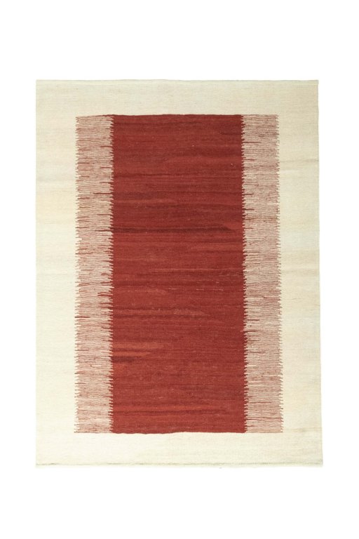 Full view of New Modern Design rug from Iran / Persia, 206 × 151 cm in Red tones